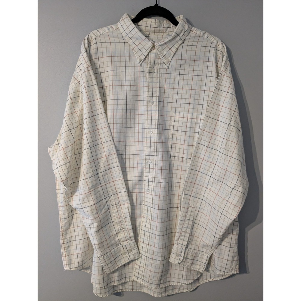 Turnbury Button Up / Button Down Long Sleeve Shirt Men Large Check Yellow XXL